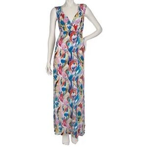Davies by Erica Davies Multicolored Maxi Dress feathery watercolor Size S
